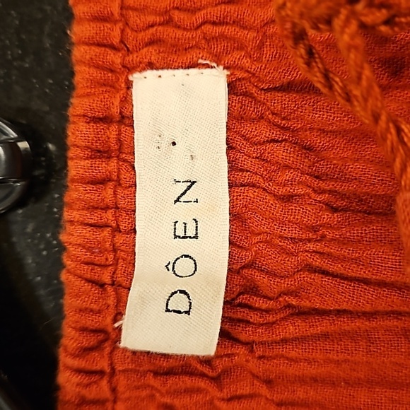 💕DOEN💕 Source Embroidered Gauze Top ~ Rust Burnt Orange XS *MissingTassle* - Picture 14 of 14